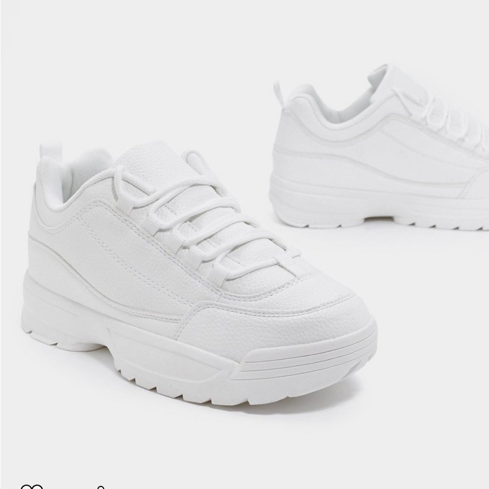 Never Worn Chunky Faux Leather Trainer/ Size 6.5-7